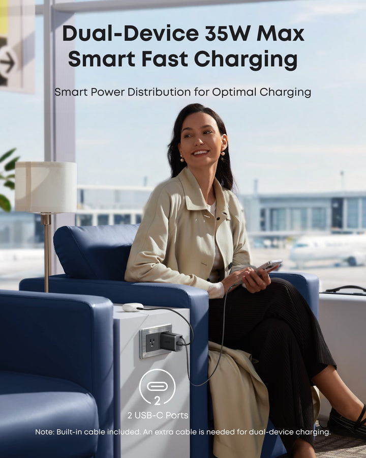 Anker Nano Charger (35W, Built-In Retractable USB-C Cable)