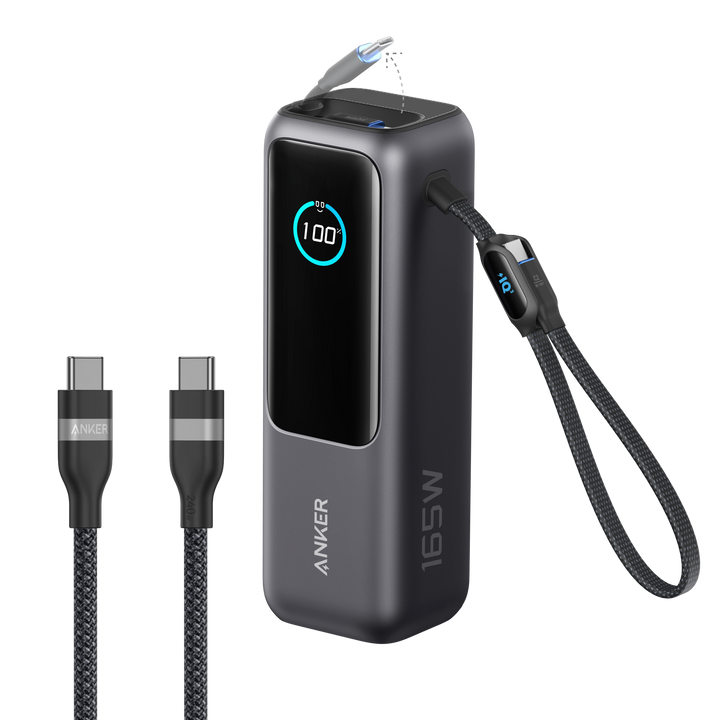 Anker Laptop Power Bank (25K, 165W, Built-In and Retractable Cables)