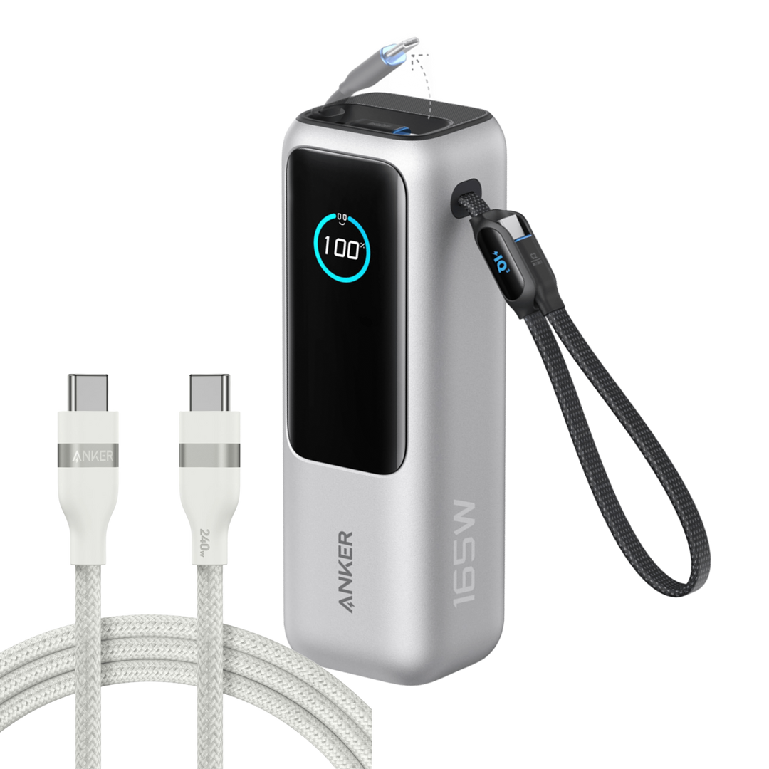 Anker Laptop Power Bank (25K, 165W, Built-In and Retractable Cables)