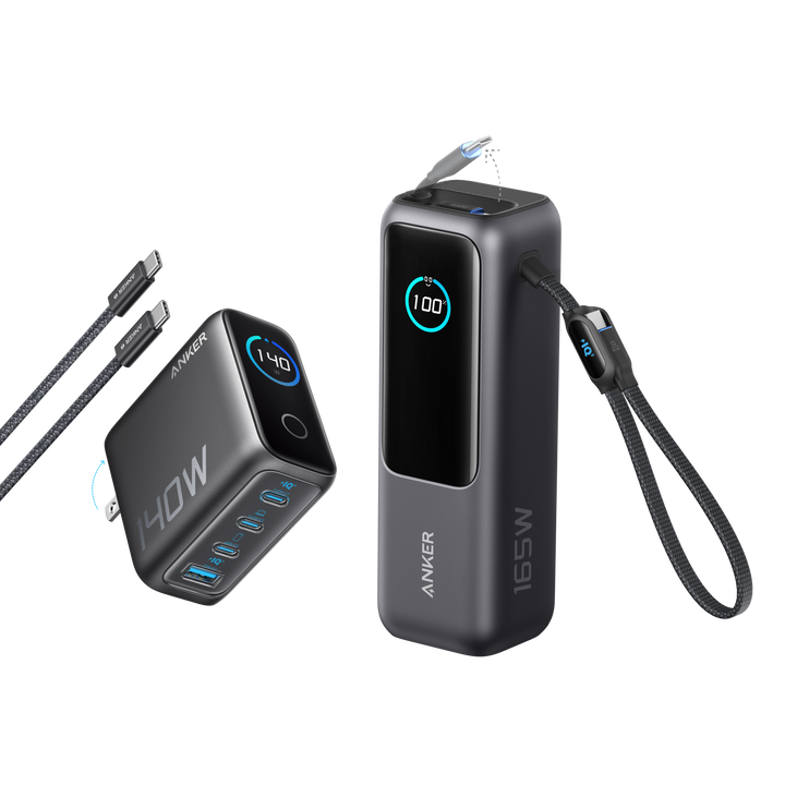 Anker Laptop Power Bank (25K, 165W, Built-In and Retractable Cables)